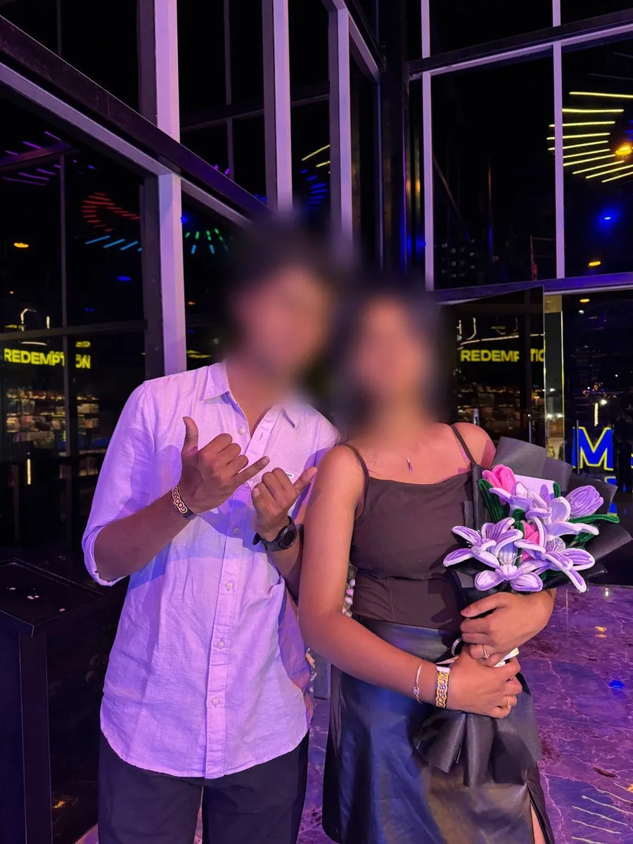 An example customer photo (faces blurred)